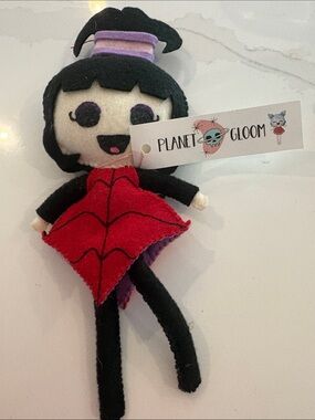 Lydia from BEETLEJUICE Felt Doll - Black, Red & Purple Plush Toy